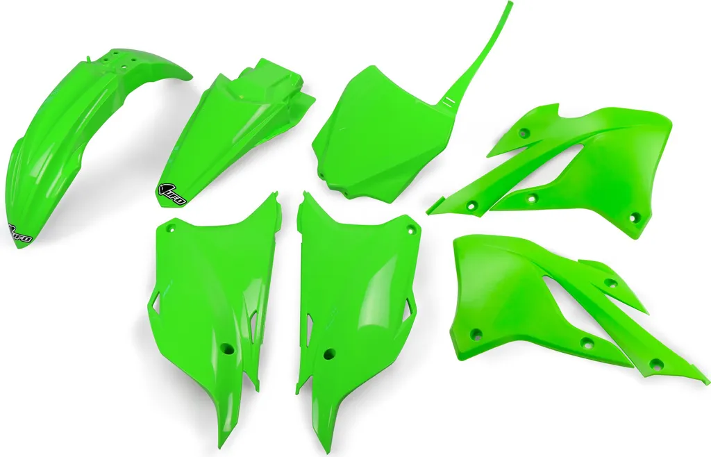 Kit Carenatura UFO Plast 7 Pezzi Verde OEM | Plastiche Cross Kawasaki