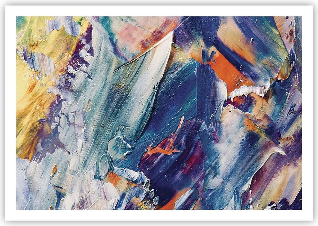 Poster - Poster ohne Rahmen - Die Farben Farbe Abstraktion - 100x70 cm - Wand Bild - Wanddeko - Wandbilder - Kunstposter - Wandposter - Bilder - Ku...