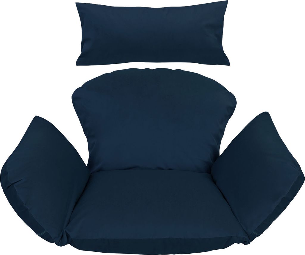 Hängesessel Kissen, Polster, Auflage für Polyrattan Rattan Indoor Hängeschaukel Hängekorb Schaukel Korb Rückenkissen Navy Blue Dunkelblau [114]
