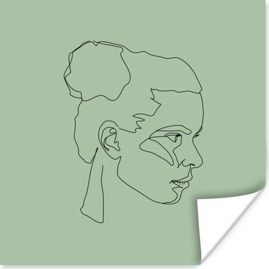 MuchoWow Poster Frauen - Minimalismus - Linienkunst 75x75 cm - Wand Dekoration