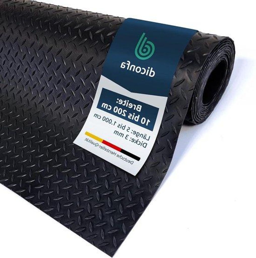 Schutzmatte aus Gummi - 08m x 4m - Schwarze Bodenabdeckung