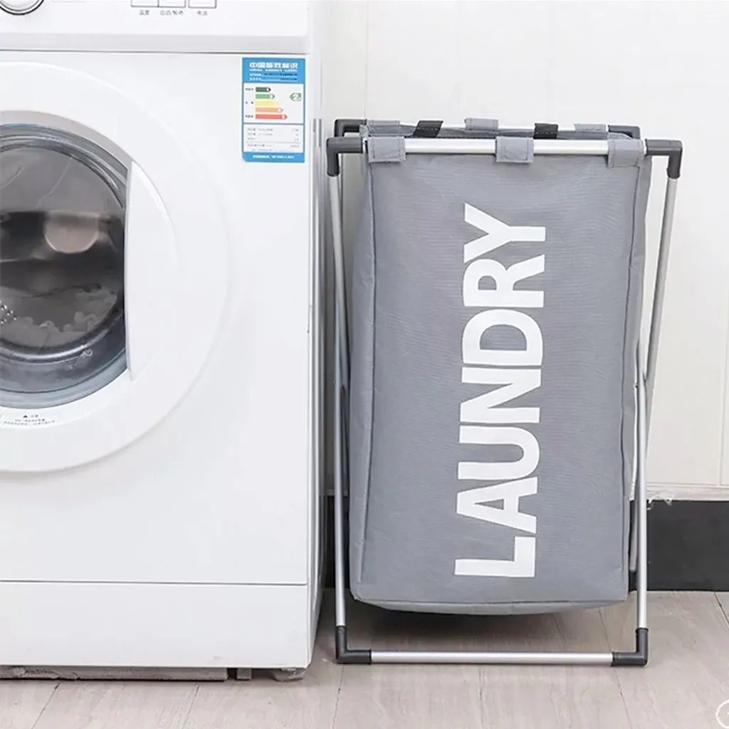 Panier à linge 1 compartiment pliable et imperméable gain de place - 5