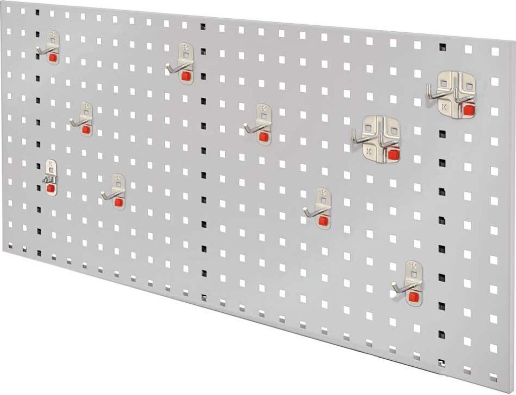 Kappes RasterPlan by ABAX Einsteigerset #1 1x Lochplatte 1000x450mm 1x Werkzeughaltersortiment 10-teilig Lichtgrau RAL 7035