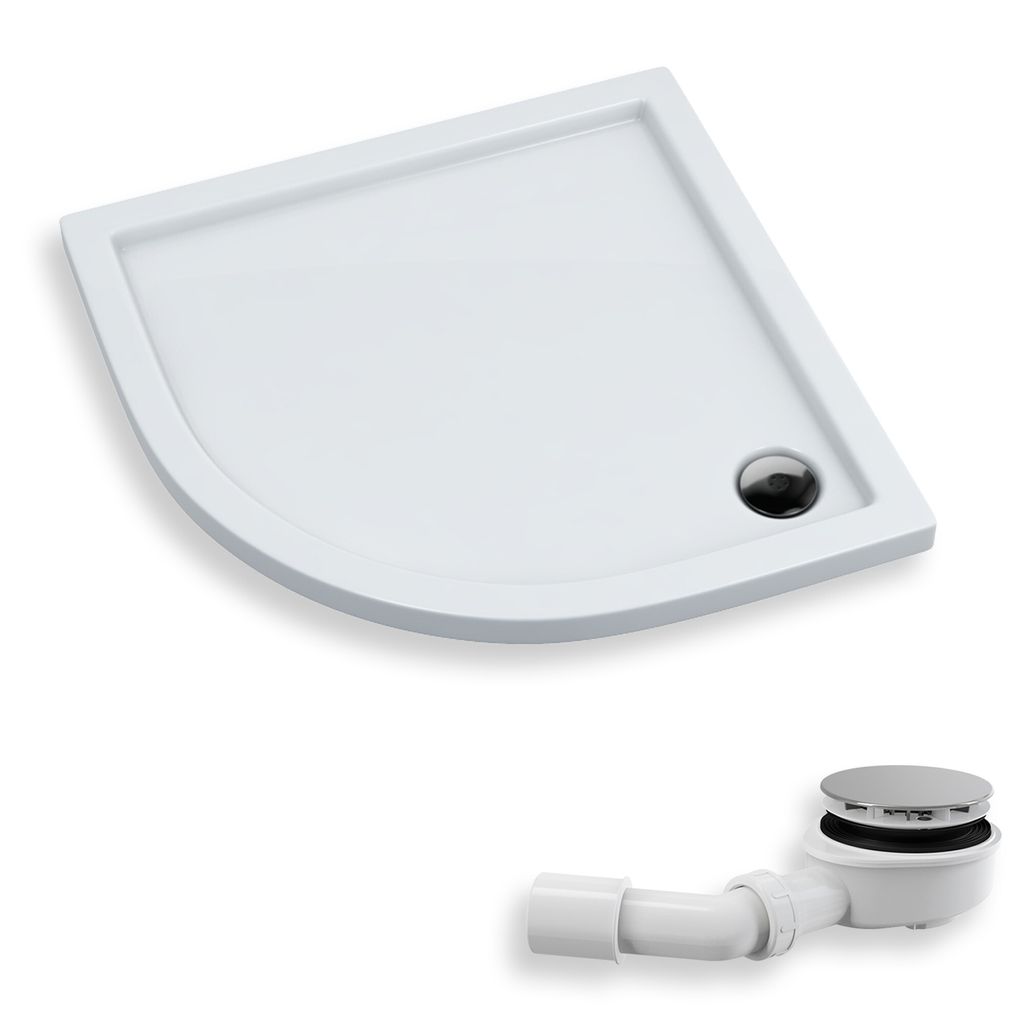 Duschwanne Viertelkreis 90x90x5 Sanitäracryl Duschtasse Produktbild 