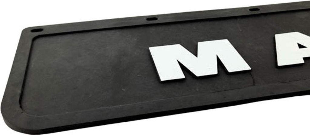 A close-up shot of a black license plate frame with white letters spelling 'MAP' partially visible.