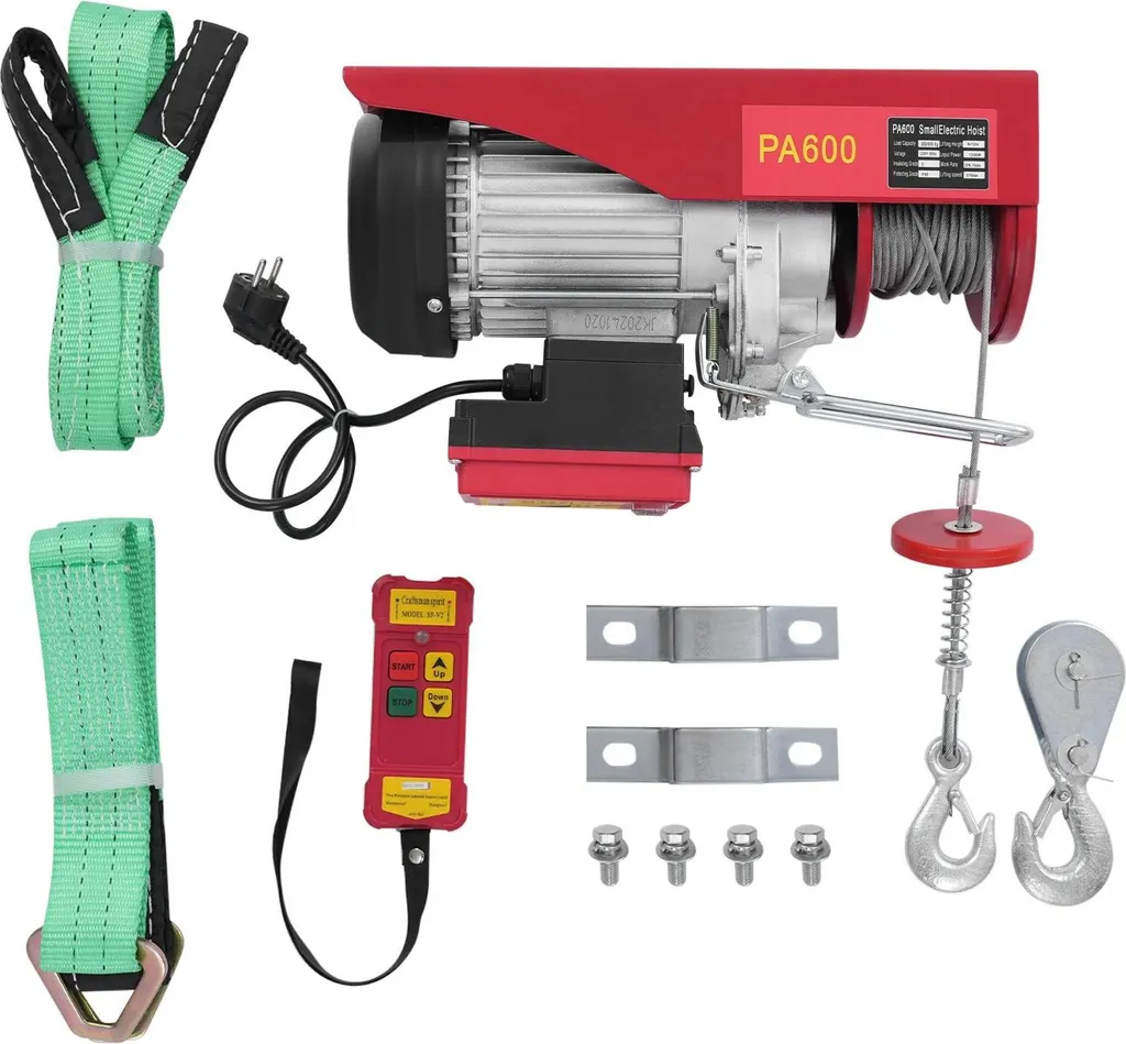 Treuil électrique 600kg IP40 avec moteur aluminium et radio-commande 80m