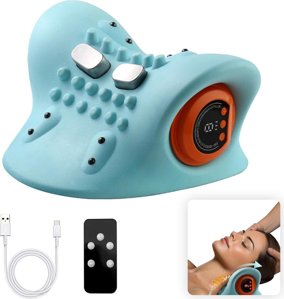 Nackenmassagegerät EMS Tragbar Blau – Entspannung & Schmerzlinderung für Nacken, Schultern & Rücken
