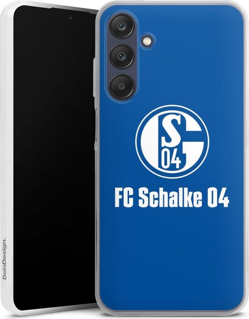 DeinDesign Slim Hülle für Samsung Galaxy A25 5G Silikon Case Ultra Dünn Handyhülle FC Schalke 04 Logo Offizielles Lizenzprodukt