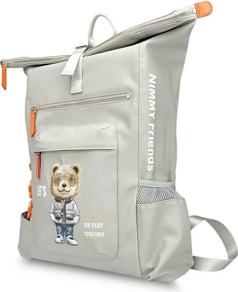Zaino per laptop Nimmy Cool&Cute 2.0 Bear Grigio