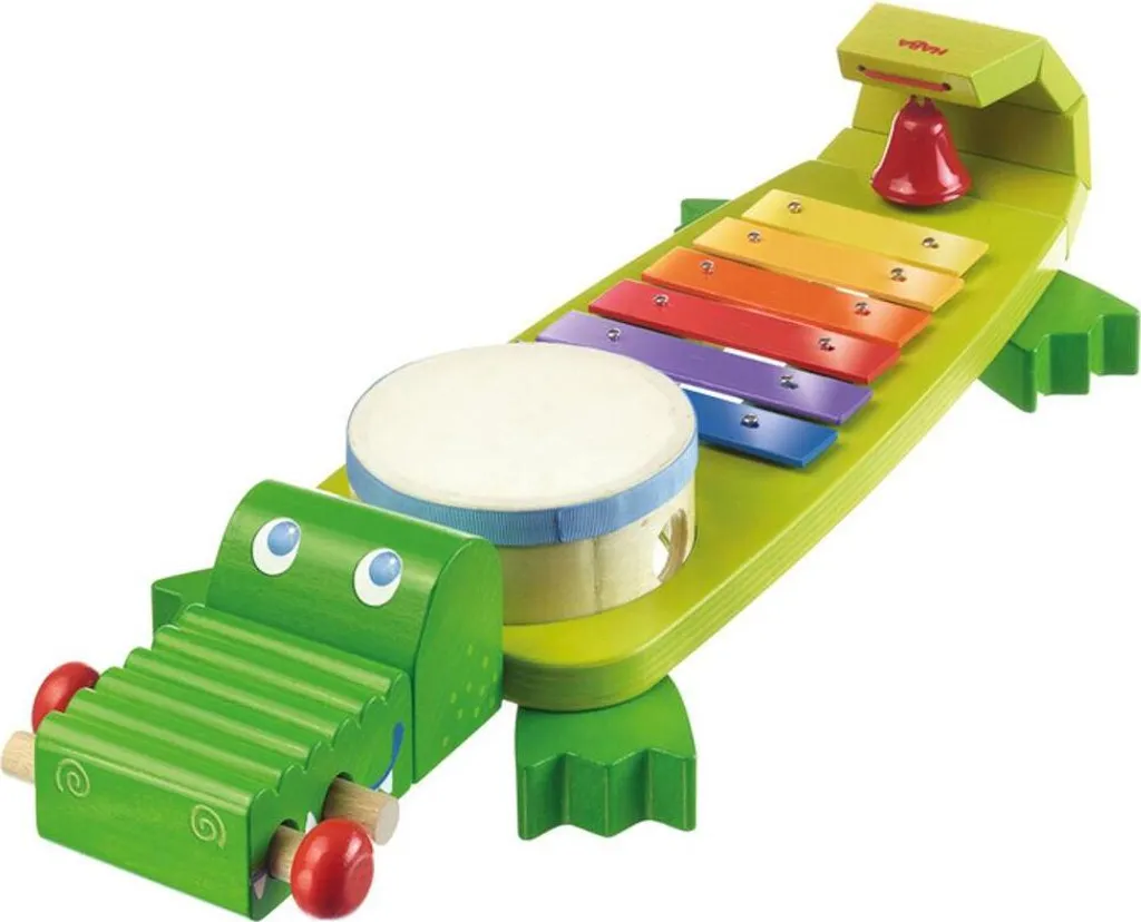 Klang-Kroko Haba 302566 : Crocodile Musical Multi-Sons en Bois Hêtre