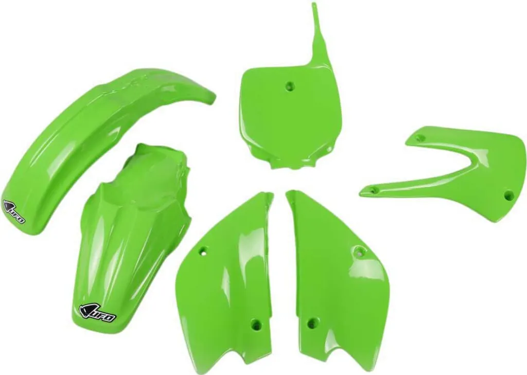 Ensemble de Plastiques Moto Cross Vert pour Kawasaki KX 85 Modèle 2000