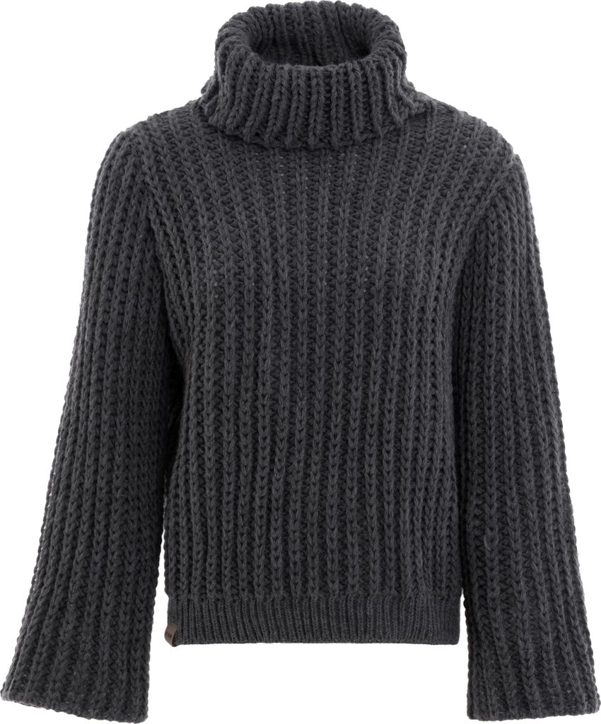 Knit Factory Kris Rollkragen Strickpullover - Anthrazit - 40/42