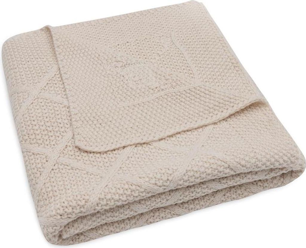 Jollein Check Knit Babydecke - 75 x 100 cm - Oatmeal | Bettwäsche Wiege