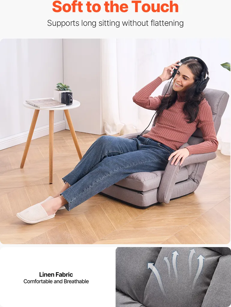 Canapé convertible au sol pliant : lit d'appoint réglable multi-usage - 3