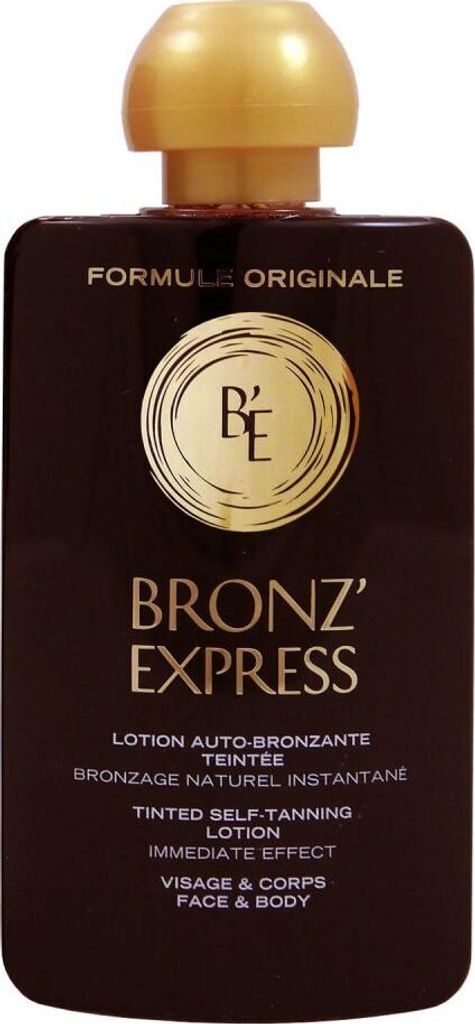 A product shot of a bottle of self-tanning lotion.