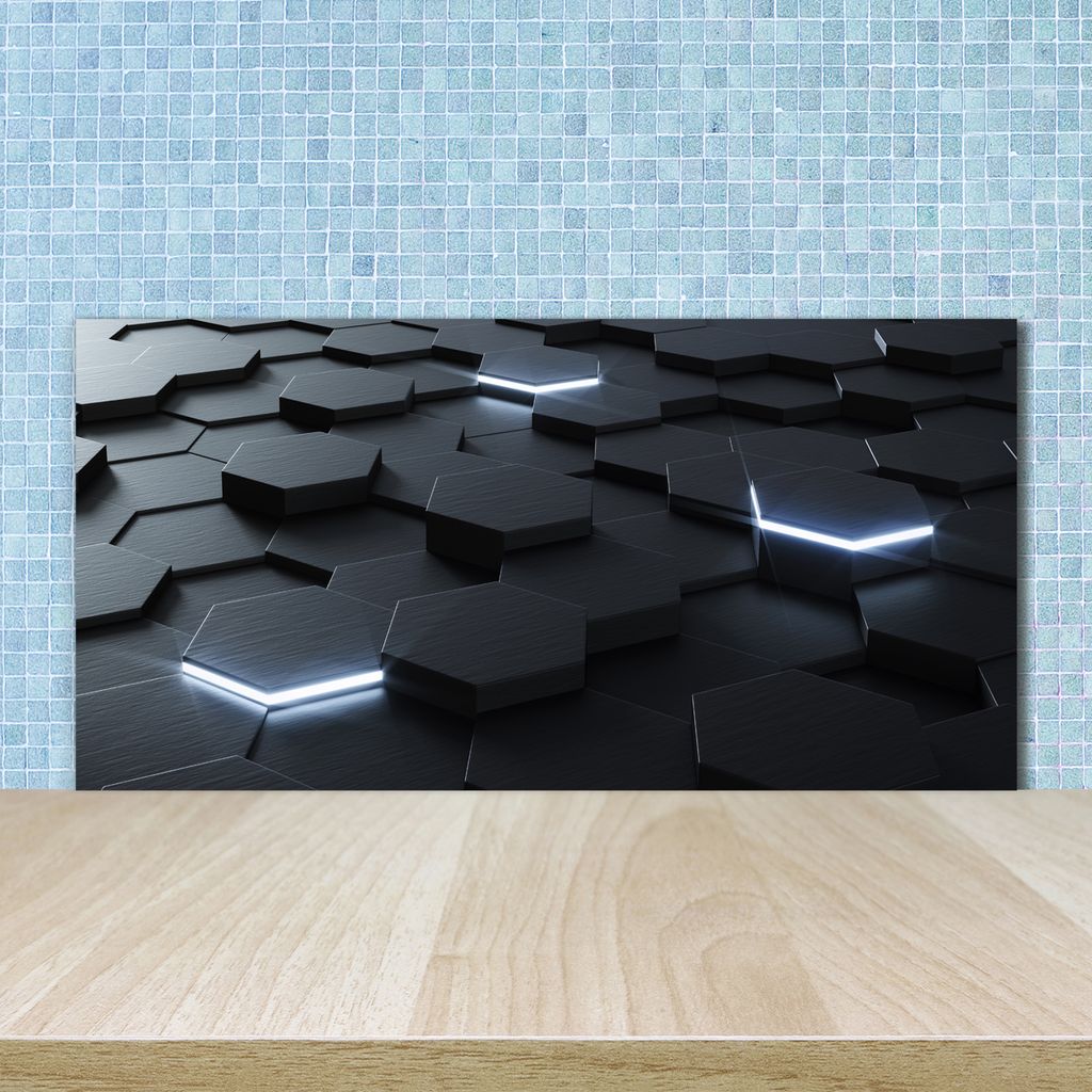 Tulup Küchenrückwand Spritzschutz aus Glas -100x50 -Spritzschutz auf gehärtetes GlasDeko Kunst Abstraktion