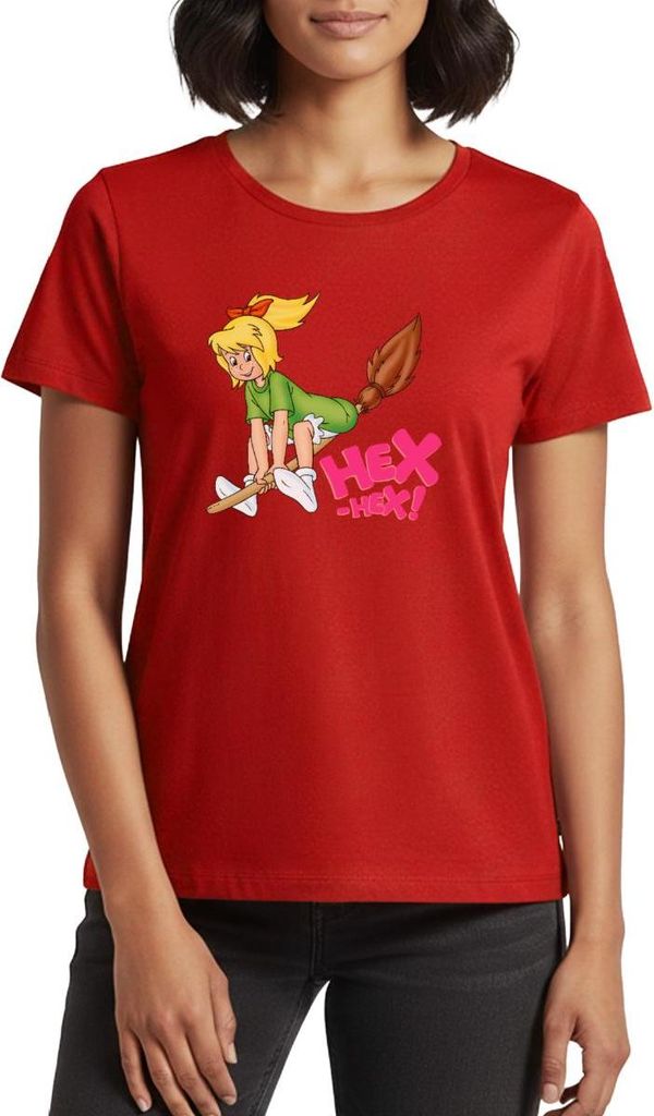 Spreadshirt Bibi Blocksberg Fliegt Davon Frauen Premium T-Shirt, XS, Rot