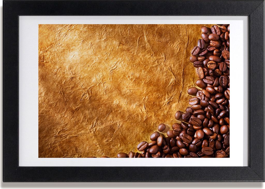 Bild 30x20 MDF-Rahmen, Wandkunst Kaffeebohnen