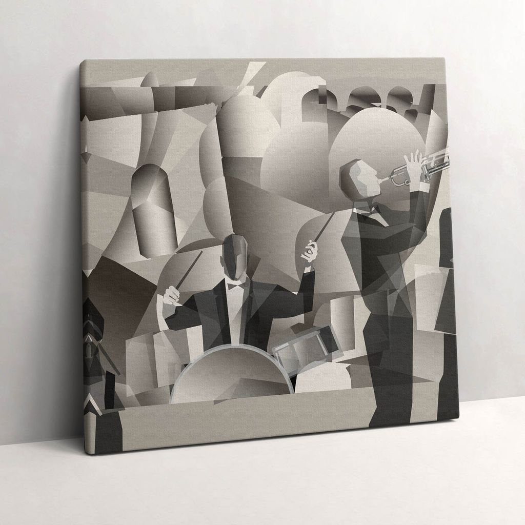 Orchestra made of geometric figures – Leinwandbild Wandbild – 60x60 cm – Leinwandbilder – Wandbilder – Schlafzimmer – Flur