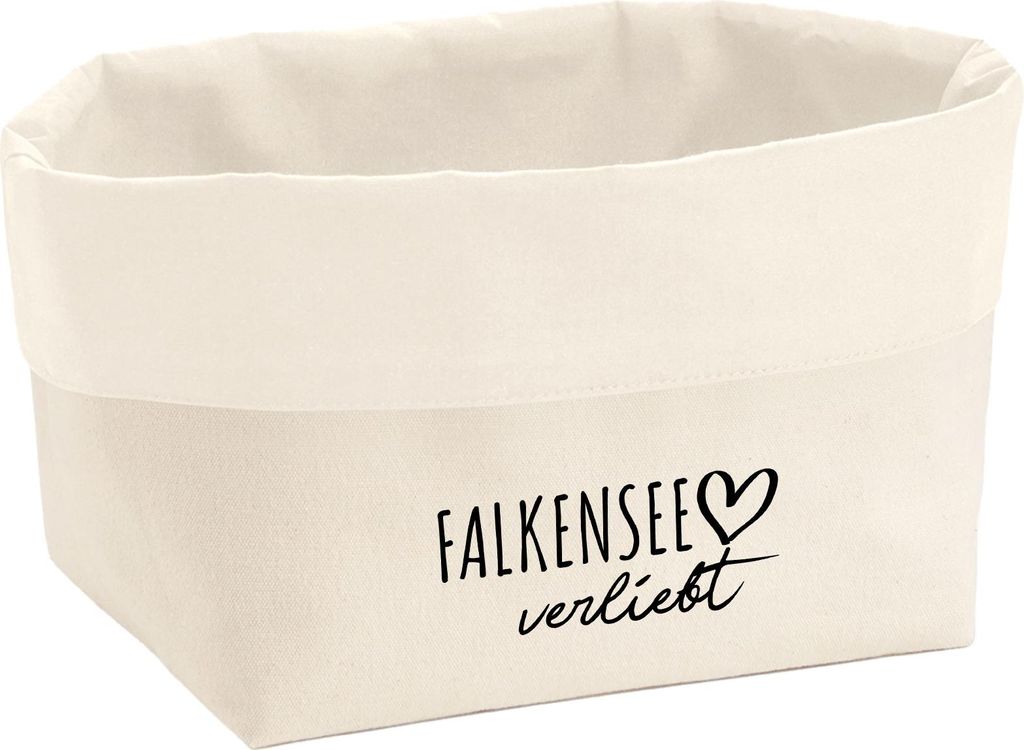 Huuraa Organizer Falkensee verliebt 3 Liter Medium Canvas Baumwolle Utensilo Geschenkidee