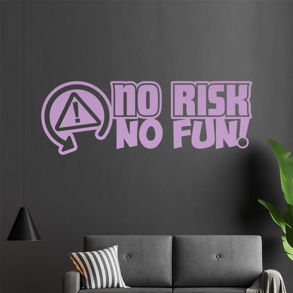 KIWISTAR No Risk No Fun - Risiko Spaß Mut Weichei Spontan Wandtattoo in 6 Größen - Wandaufkleber Wall Sticker - Dekoration, Küche, Wohnzimmer, ...