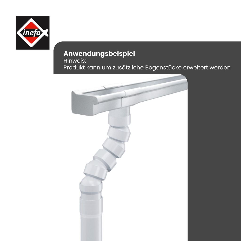 INEFA Flexibler Regenrohrbogen, PVC DN50 / 50mm 67-90 Grad, Produktbild 5