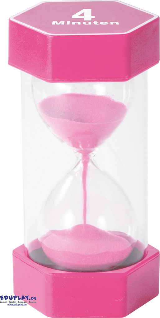 EDUPLAY 120608 Mega Sanduhr 4 min, Ø 8,4 x 16 cm, pink