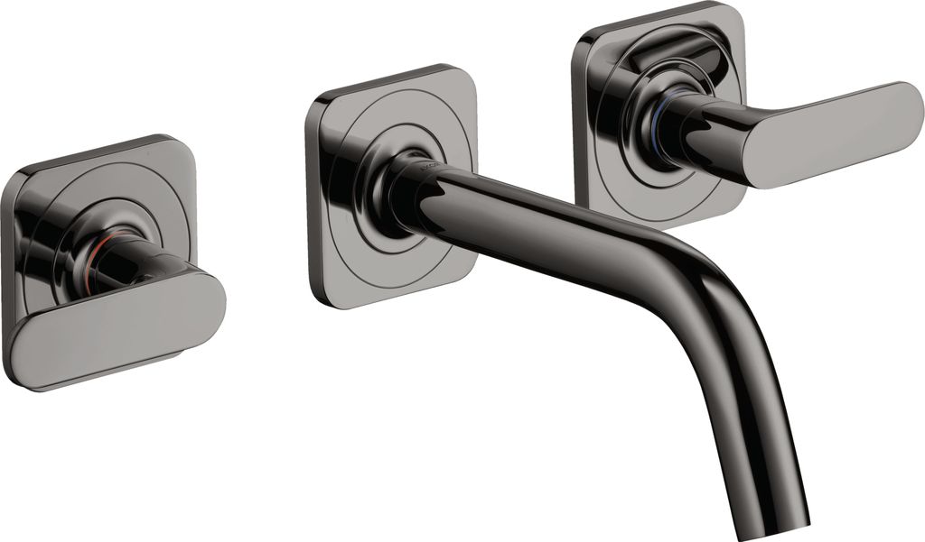 hansgrohe AXOR Citterio 3-Loch Waschtischarmatur Unterputzmodell für Wandmontage mit Auslauf 166 mm, Hebelgriffen und Rosetten, 34313330