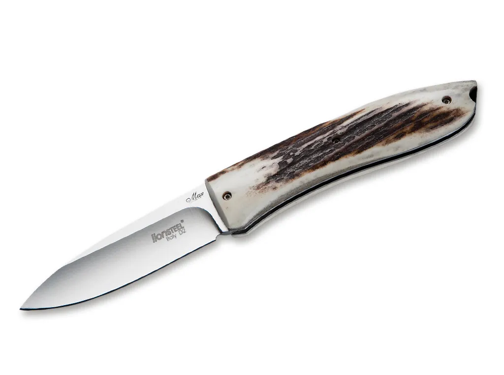 Couteau de Poche Lionsteel Opera 8800CE en Corne de Cerf et Acier D2