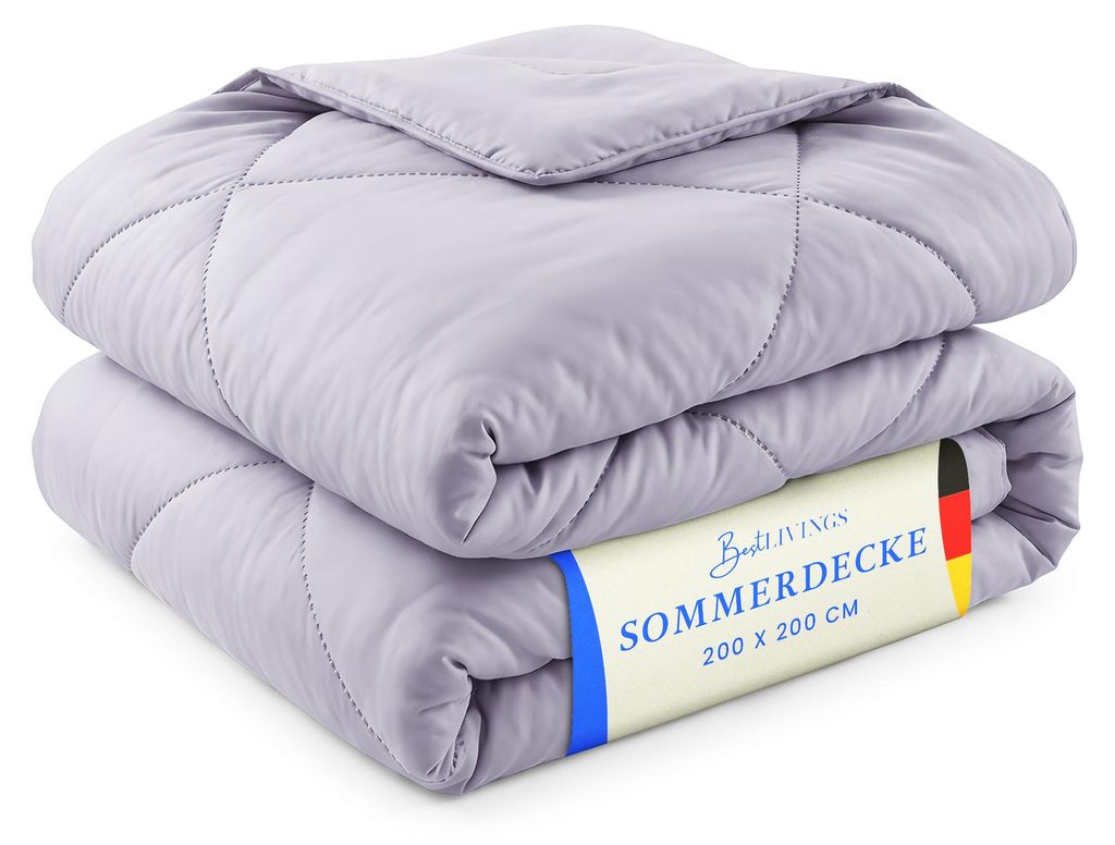 Sommerdecke 200x200 cm Flieder, leichtes Steppbett, Produktbild 