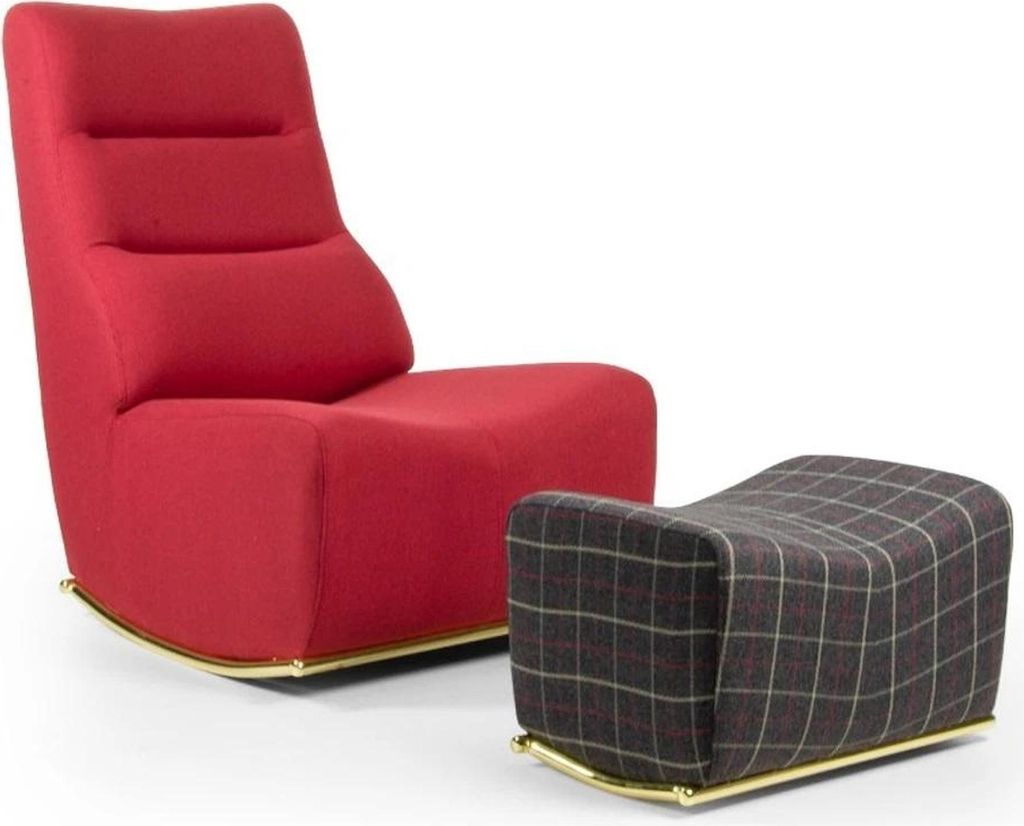 Wohnzimmer Set 2tlg Sessel mit Hocker Sitzmöbel Modern Einrichtung