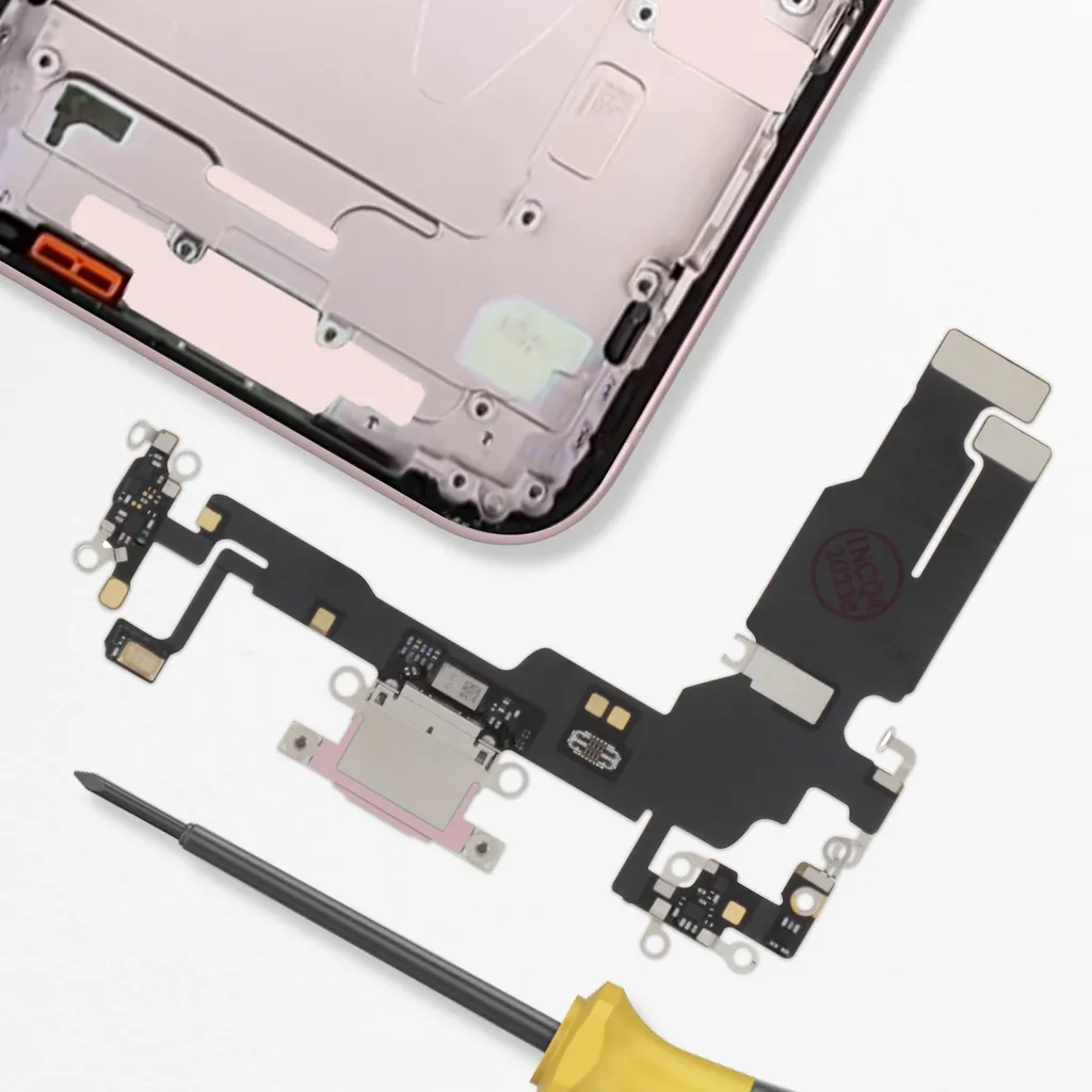 Connecteur de Charge iPhone 15 USB-C Rose Clair avec Micro Intégré