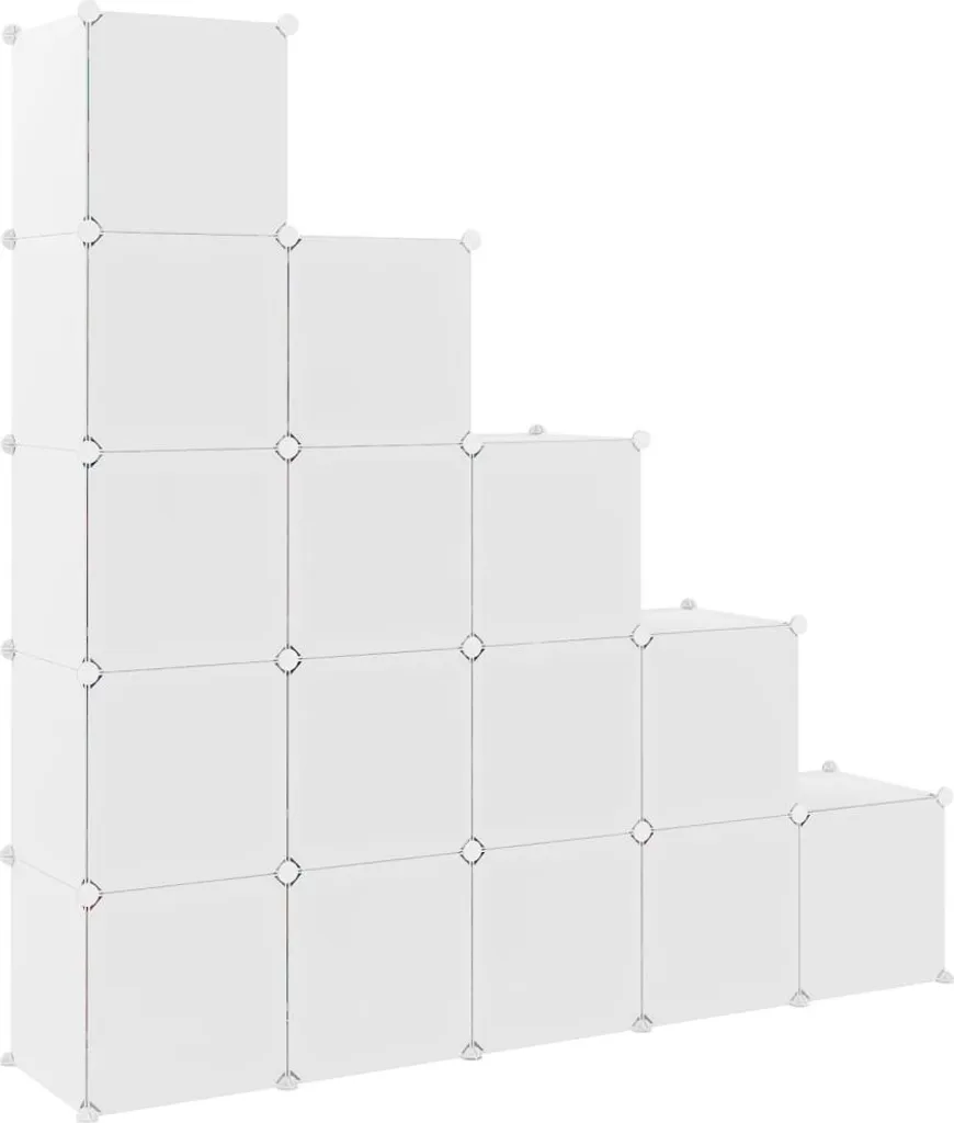 Étagère à cubes pour chambre enfant 15 compartiments modulables blancs - 5