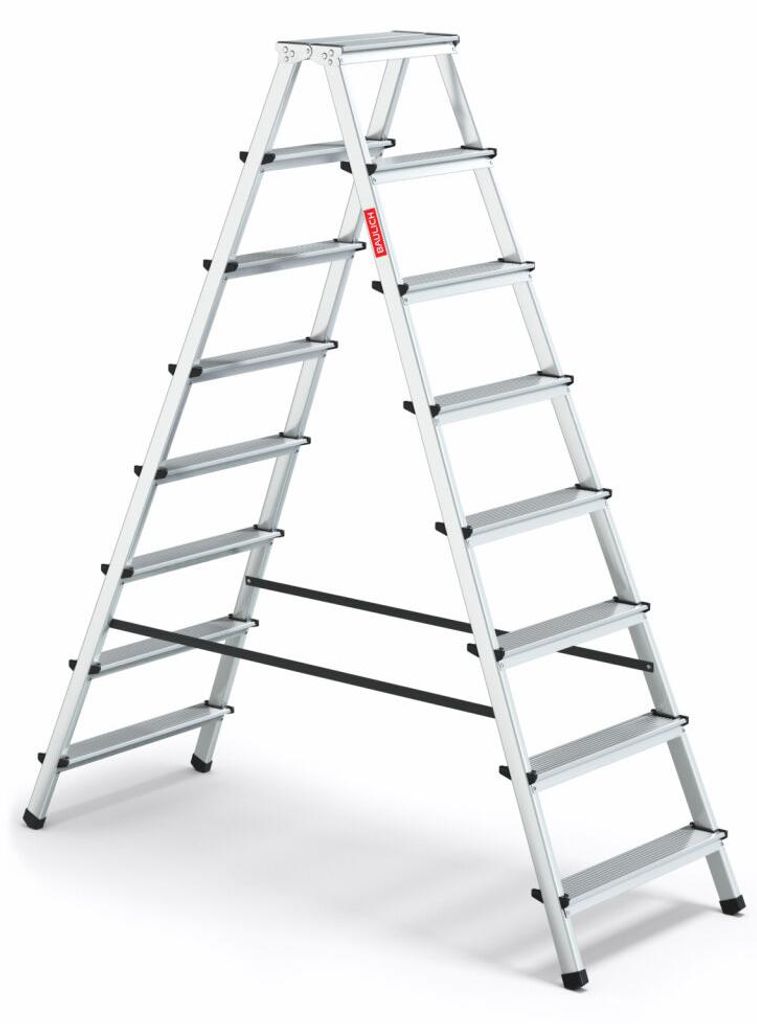Baulich | Aluminium Haushaltsleiter - 2 x 8 Stufen - Max. Produktbild 