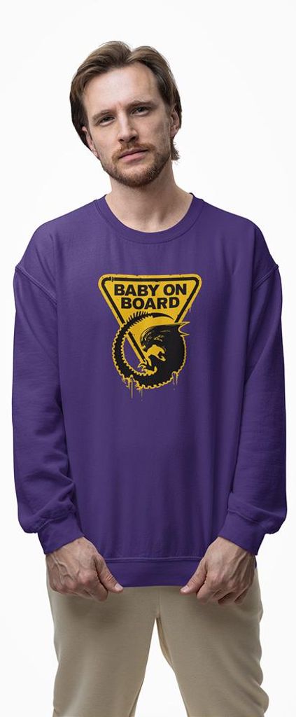 D&B Design Uni Pullover SWMO00007 Baby On Board Lila-Größe 2XL