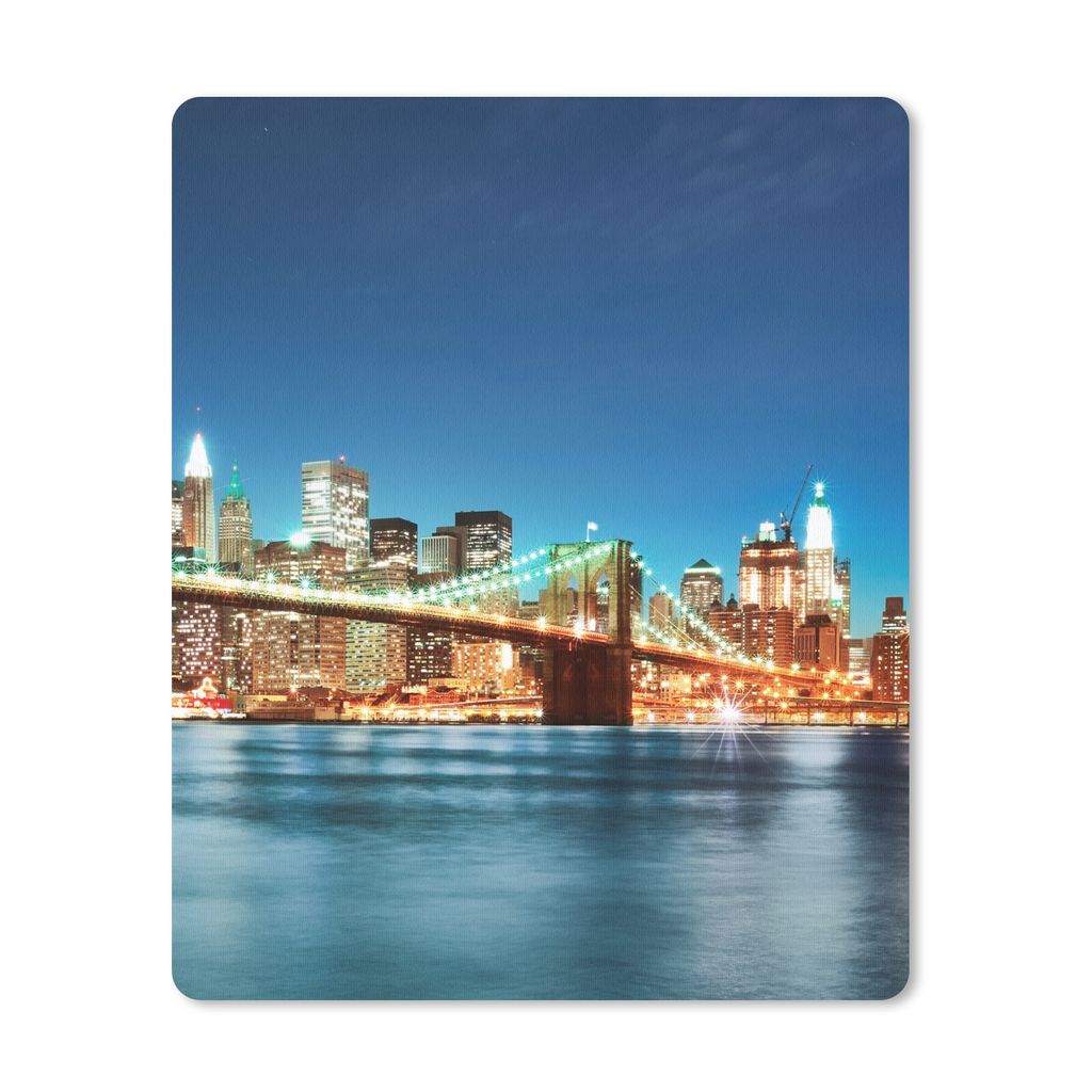 MuchoWow Mauspad Mousepad New York - Brücke - Architektur - Brooklyn - Licht 19x23 cm - Mousepads - Maus Mat - Pad - Mausunterlage - Mauspads - ...