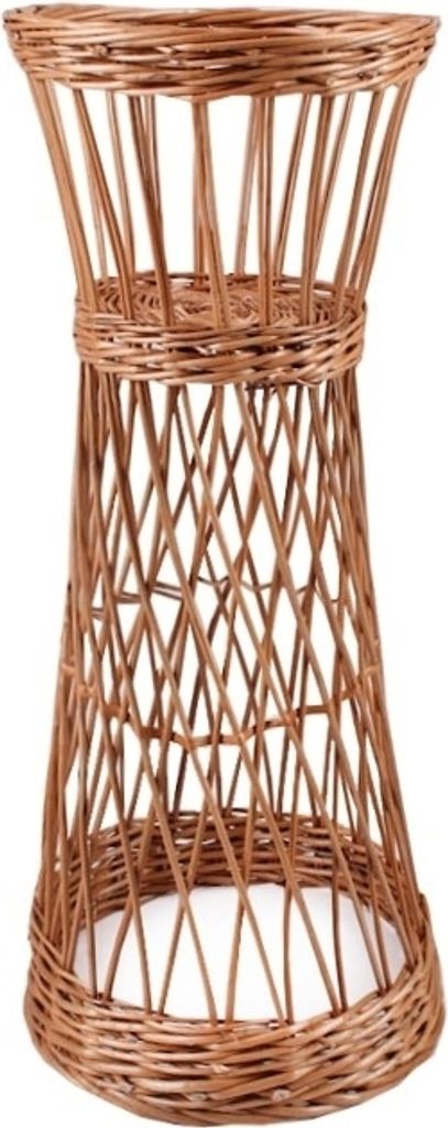 A wicker plant stand.