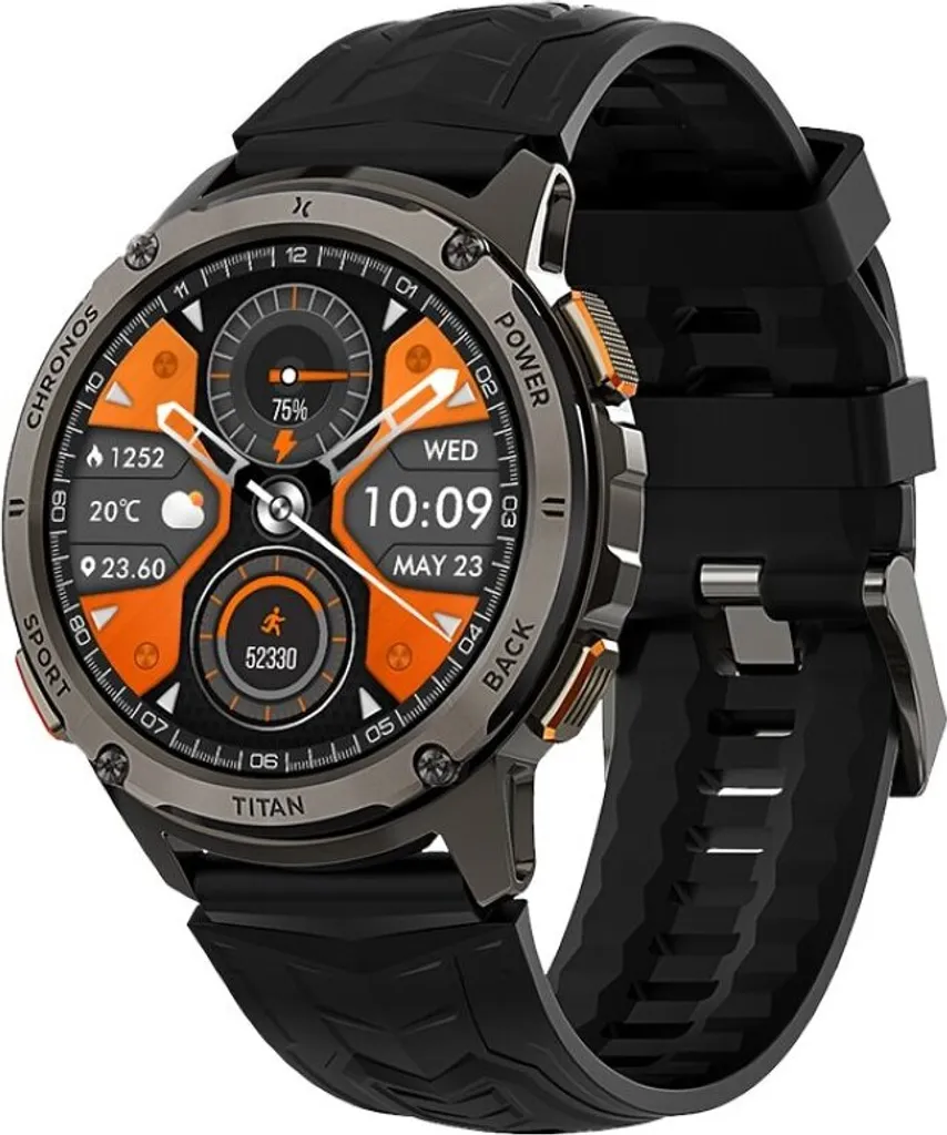 Montre Connectée Sport Maxcom FW110 Titan Chronos en Titane Noir IP67