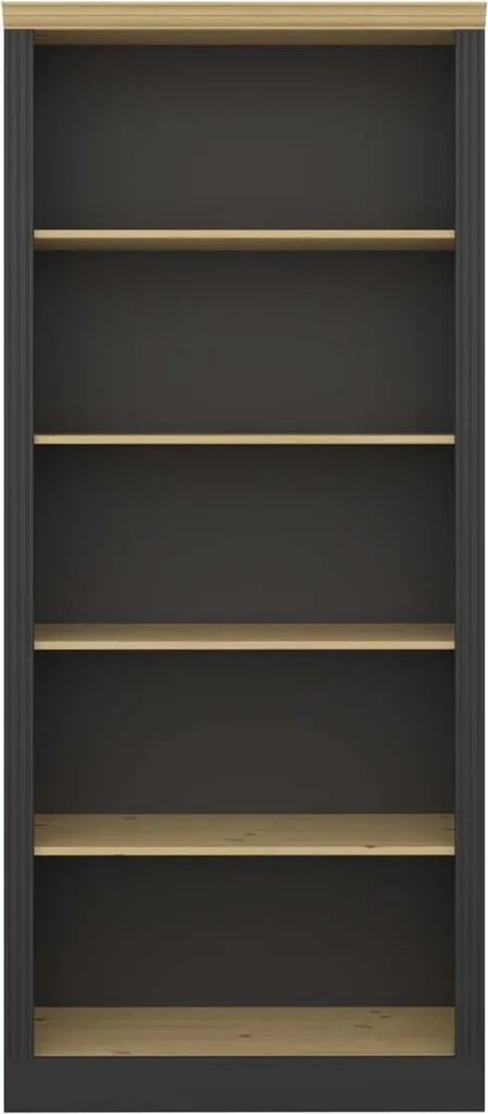 Bibliothèque Nola 4 tablettes coloris café - Étagère en bois 140x60 cm