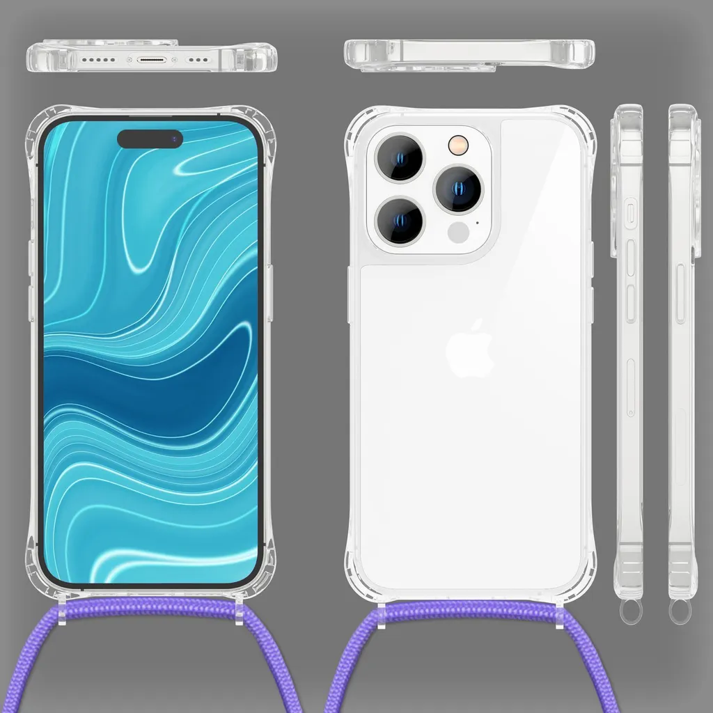 Cover a Tracolla iPhone 14 Pro Viola - La Soluzione per Genitori - 7