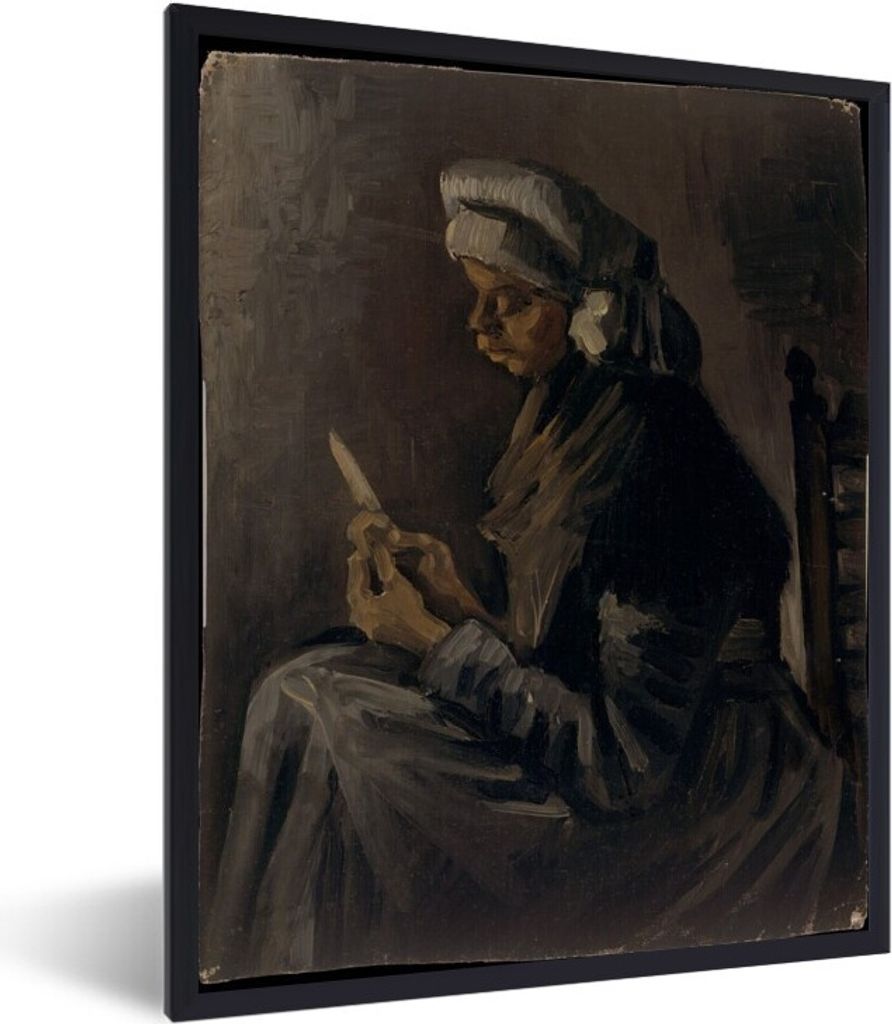 MuchoWow Gerahmtes Poster Kartoffelschäler - Vincent van Gogh 30x40 cm - Poster mit Schwarzem Bilderrahmen Wandposter Rahmen Foto Bilder - Wandd...