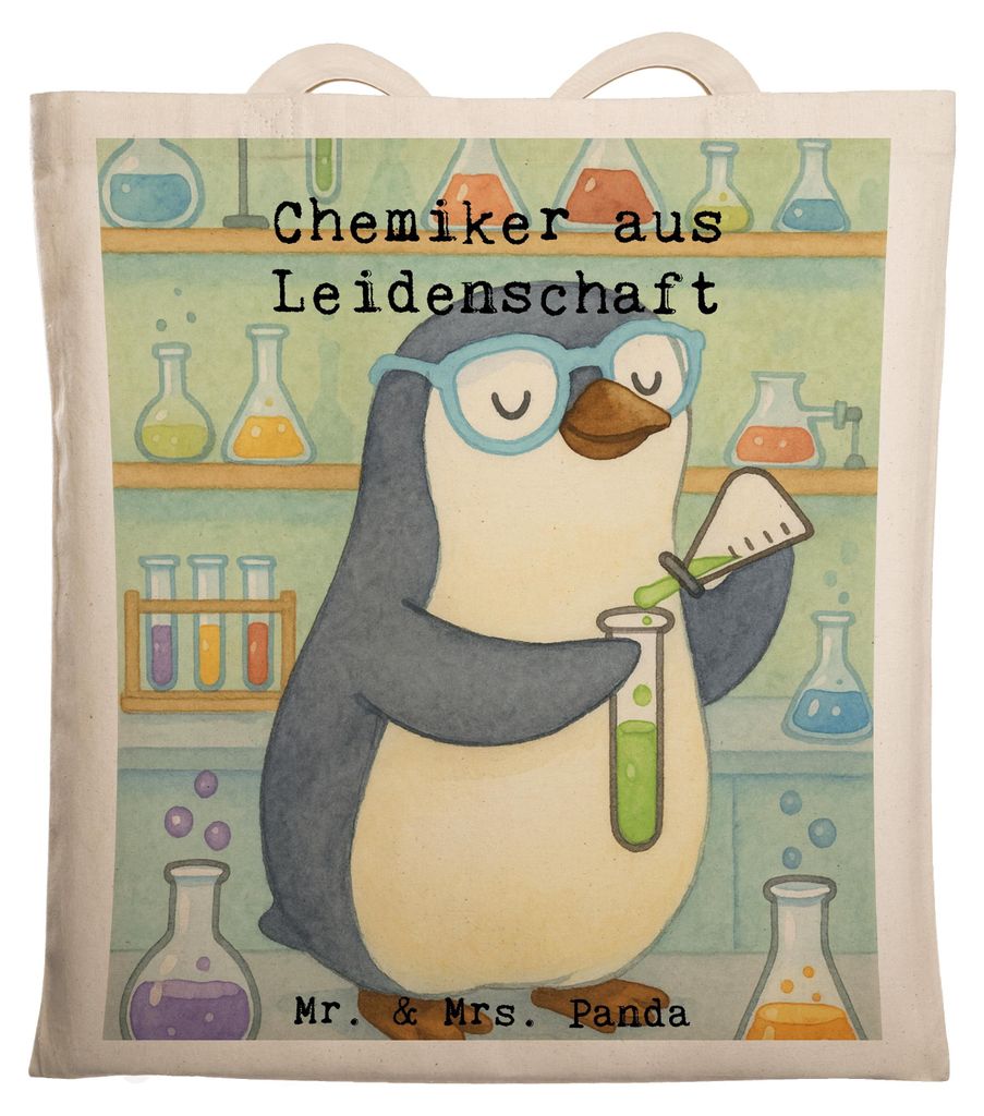 Mr. & Mrs. Panda Schultasche Chemiker Leidenschaft Design - Weiß - Geschenk, Beruf, Labor, Laptoptasche, Spruch, Jutebeutel, Stoffbeutel, Studium,...