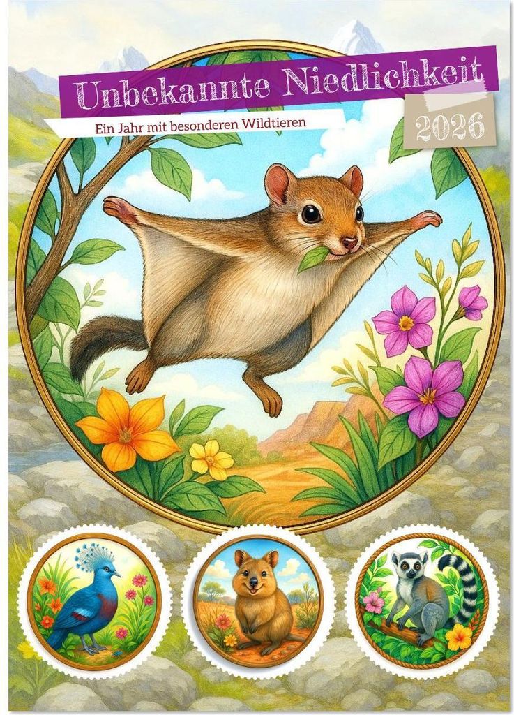 Unbekannte Niedlichkeit (Wandkalender 2026 DIN A3 hoch), CALVENDO Monatskalender