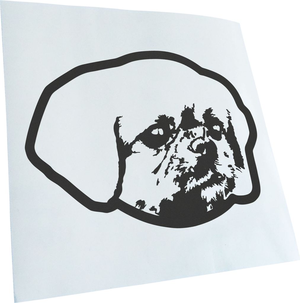 Kiwistar - Autoaufkleber - tibetan spaniel Hund - Dunkelgrau - 24x17cm - Aufkleber für Auto, Laptop, Fahrrad, LKW, Motorrad mehrfarbig JDM Decal R...