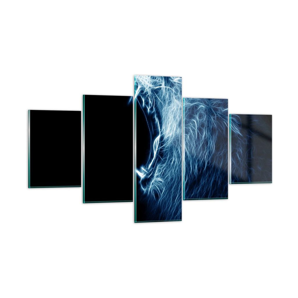 Bilder auf glas - Abstraktion Tier - 125x70cm - Glasbilder - Wandbilder - Kunstdruck - zum Aufhängen bereit - Wanddekoration aus Glas - Glas Bilde...