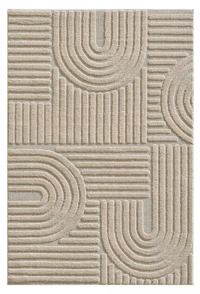 Wohnzimmerteppich geometrisches Reliefmuster, modern und elegant, NOOR