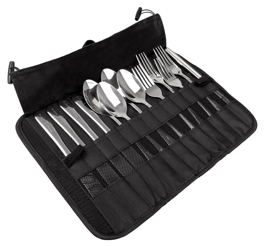 Camping Besteck Set aus Edelstahl für 4 Personen - Produktbild 