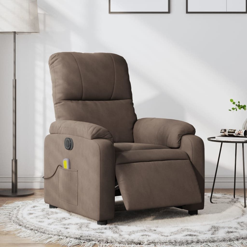 Maison Exclusive - Massagesessel Elektrisch Braun Mikrofasergewebe