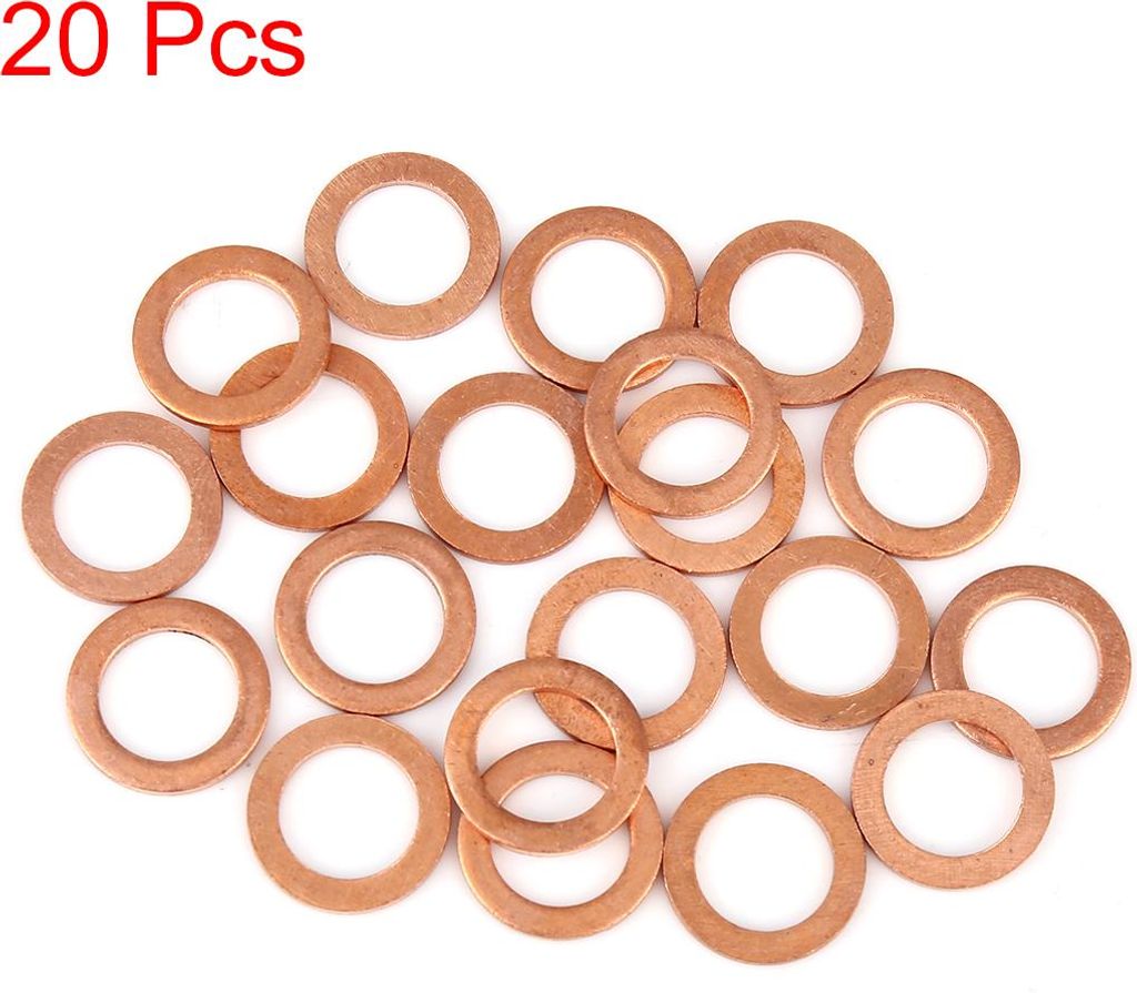 20Stk. Unterlegscheiben Kupfer Flach Dichtungsringe ölablassschraube dichtring für Auto 12 x 18 x 1,5 mm