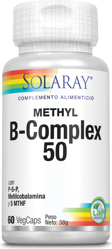Complexe Vitamine B Coenzymée Solaray 50 mg Équilibre Nerveux 60 Vcaps